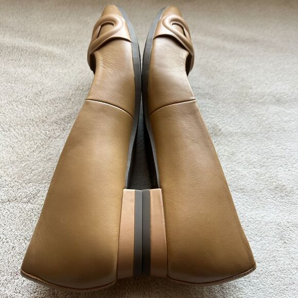 Vionic Arielle Caramel Tan Leather Flats Women’s 6 Pointed Toe Comfort Slip Ons - Picture 6 of 16